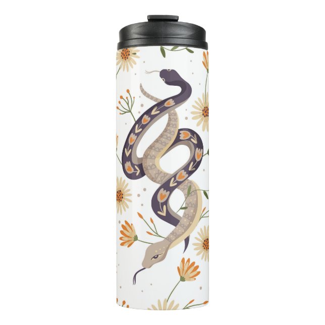 Garrafa Térmica Cobra e impressão de fada floral (Frente)