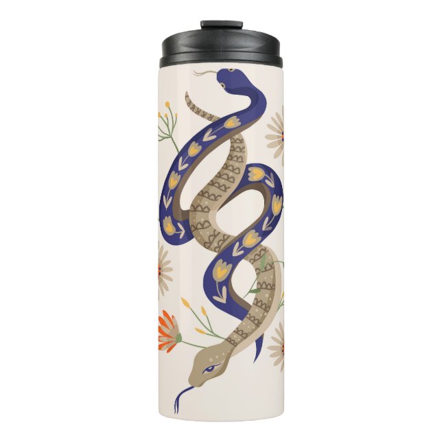 Garrafa Térmica Cobra e impressão de fada floral (Frente)