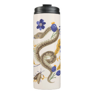 Garrafa Térmica Cobra e impressão de fada floral