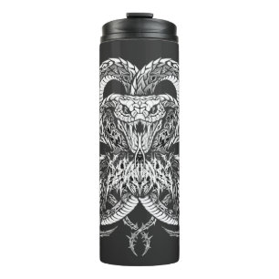 Garrafa Térmica Cobra Prata Art Déco Gráfico de Arte de Linha Or