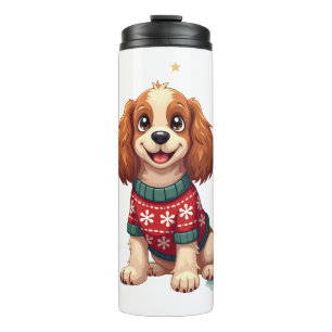 Garrafa Térmica Cocker Spaniel Brilho de Floco de Neve