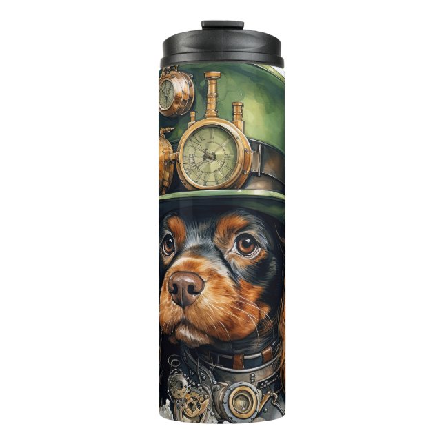 Garrafa Térmica Cocker Spaniel Cachorro Steampunk (Frente)