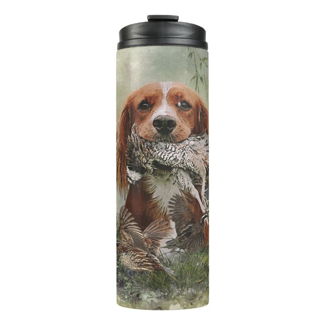 Garrafa Térmica Cocker Spaniel com Cinza (Frente)