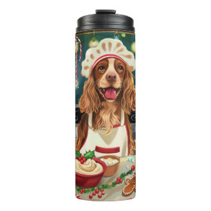 Garrafa Térmica Cocker Spaniel Confeitaria de Férias: Natal Festiv