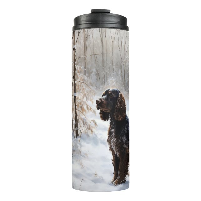 Garrafa Térmica Cocker Spaniel Deixe Nevar Natal (Frente)