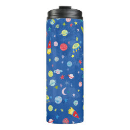 Garrafa Térmica Cód. Aquarela Cólvora Planetas Espaciais Foguetes 