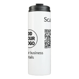 Garrafa Térmica Código QR minimalista simples adicionar logotipo n
