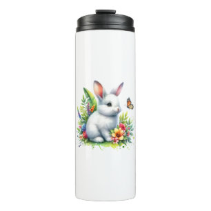 Garrafa Térmica Coelho Animal de Fazenda Bebê Clipart de Sublimaçã