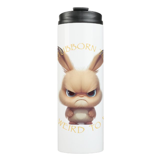 Garrafa Térmica Coelho Demasiado Teimoso Para Sair Muito Estranho  (Frente)