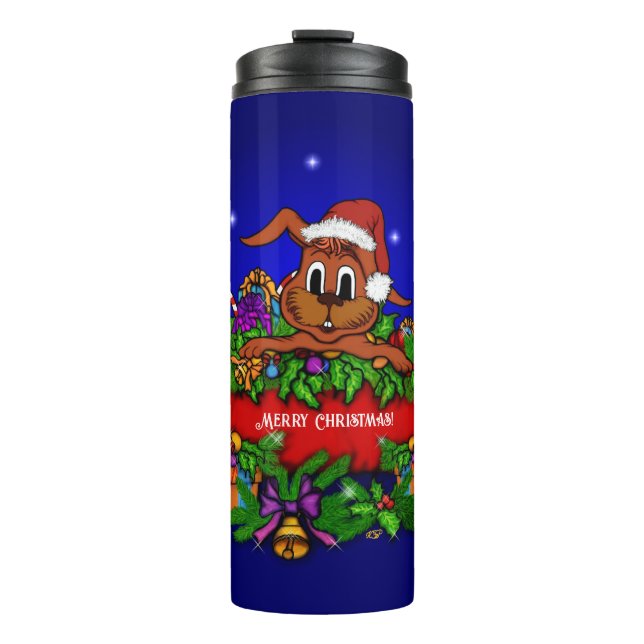 Garrafa Térmica Coelho Natal (Frente)