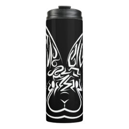 Garrafa Térmica Coelho Tribal Negro e Branco