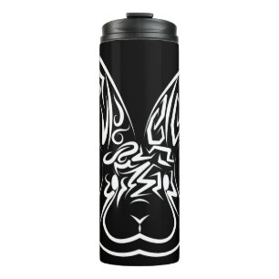 Garrafa Térmica Coelho Tribal Negro e Branco