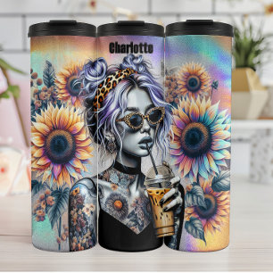 Garrafa Térmica Coffee Sunflower Leopardo Tatuado Legal