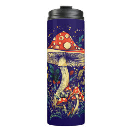 Garrafa Térmica Cogumelo Amanita Muscaria Botânico Cottagecore