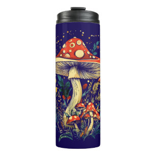 Garrafa Térmica Cogumelo Amanita Muscaria Botânico Cottagecore