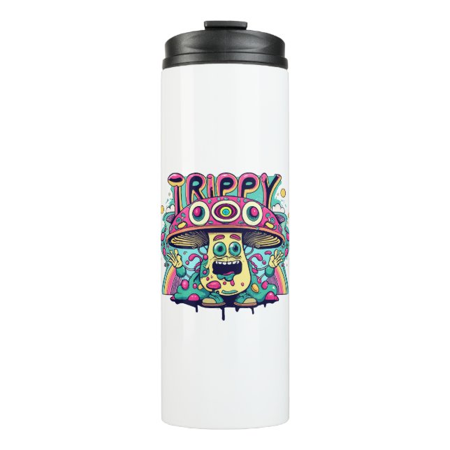 Garrafa Térmica Cogumelo Feliz Trippy (Frente)