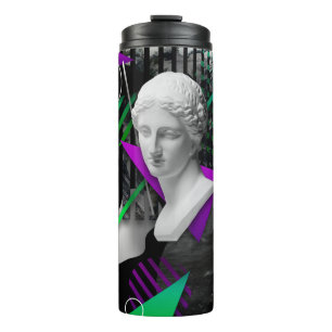 Garrafa Térmica Colagem de arte contemporânea com estátua de gesso
