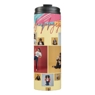 Garrafa Térmica Colagem de Fotos Feminina Personalizada e Sem Desc