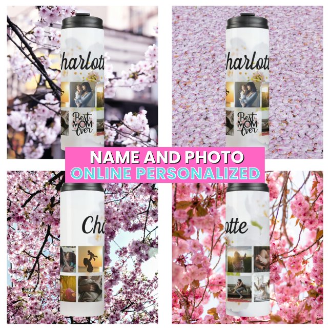 Garrafa Térmica Colagem de Fotos Fofo Presente para Mãe (Cute Photo Collage Mother's Keepsake Thermal Tumbler
)