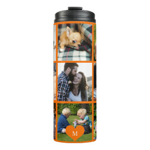 Garrafa Térmica Colagem de fotos monograma personalizado moderno l