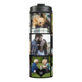 Garrafa Térmica Colagem de fotos monograma personalizado moderno p