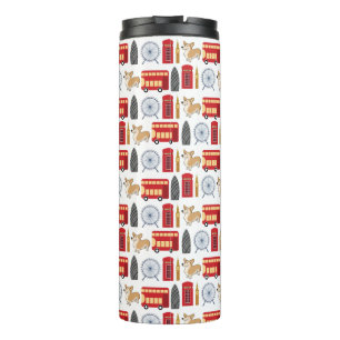 Garrafa Térmica Colagem do ícone de Londres