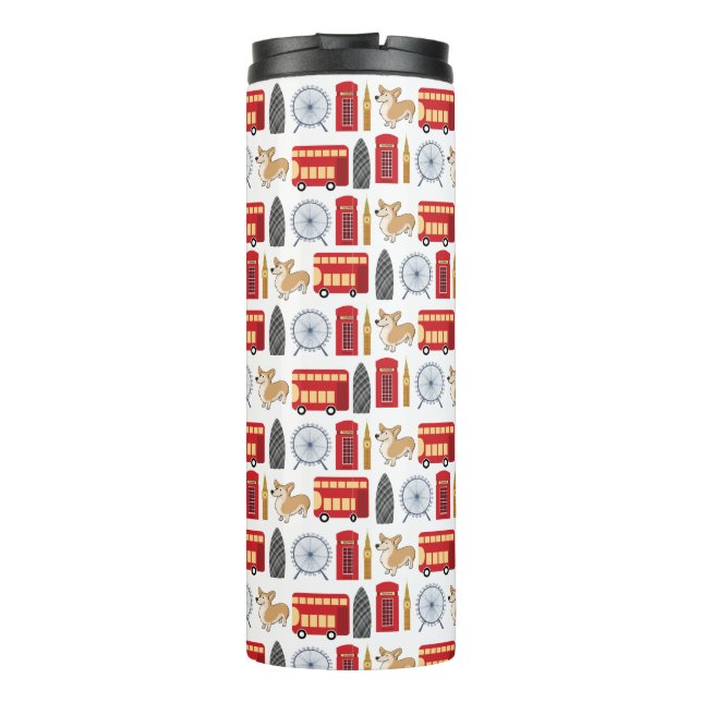 Garrafa Térmica Colagem do ícone de Londres (Verso)
