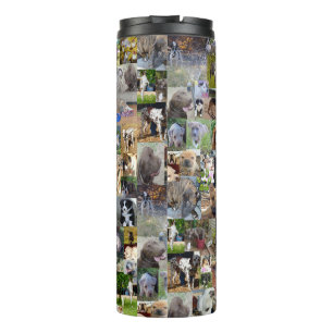 Garrafa Térmica Colagem Fotográfica De Raça De Cão,