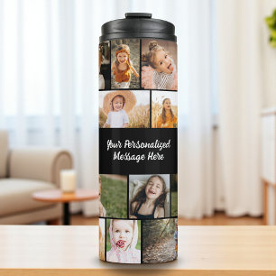 Garrafa Térmica Colagem Personalizada Moderna de 16 Fotos Cor Pers