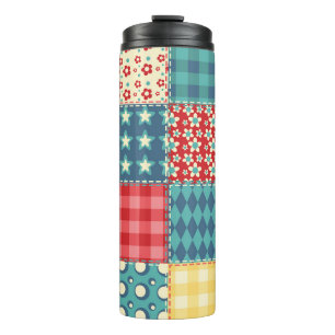 Garrafa Térmica Colcha de Vintage: padrão de fundo de retalhamento