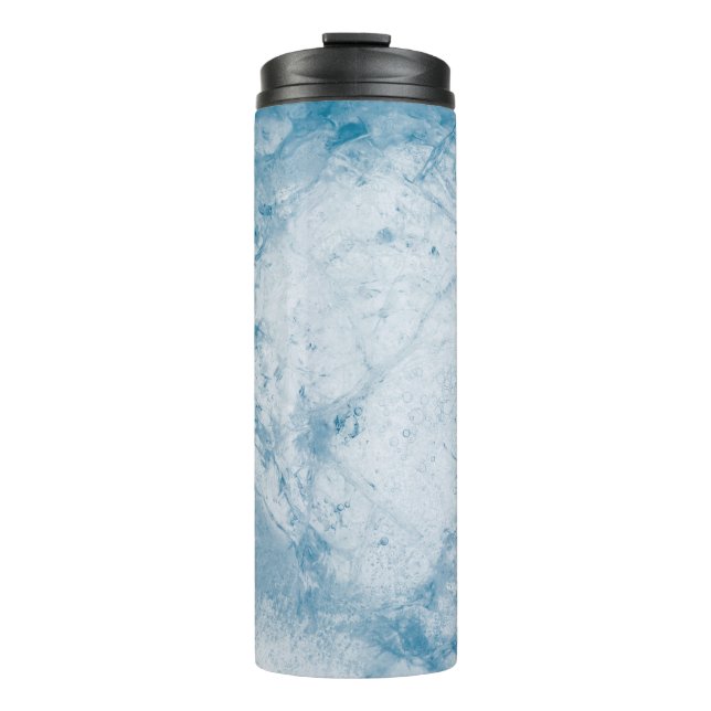 Garrafa Térmica Colchão floral branco e azul (Frente)