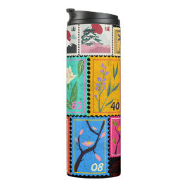 Garrafa Térmica Coleção de Carimbos Aleatórios Falso Masterícula