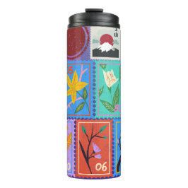 Garrafa Térmica Coleção de Carimbos Aleatórios Falso Masterícula