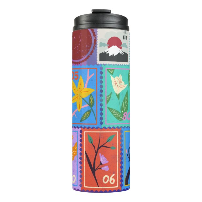 Garrafa Térmica Coleção de Carimbos Aleatórios Falso Masterícula (Frente)