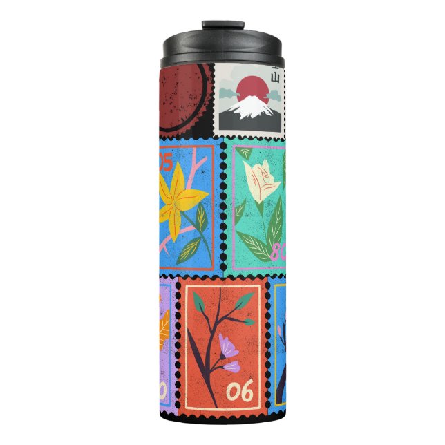 Garrafa Térmica Coleção de Carimbos Aleatórios Falso Masterícula (Frente)