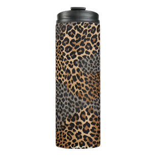 Garrafa Térmica Coleção Elegante Branca de Leopardo Moderno de Lux