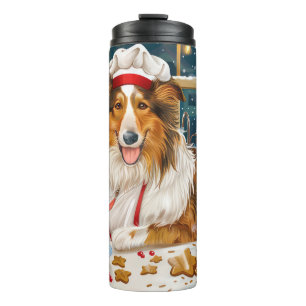 Garrafa Térmica Collie Holiday Baking: Natal Festivo