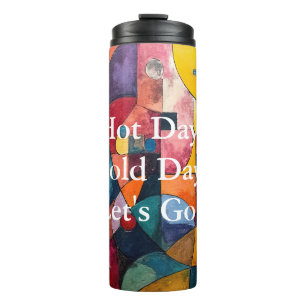 Garrafa Térmica Colorcubo 3 Cubismo Colorido Tumbler Térmico