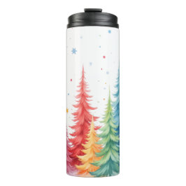Garrafa Térmica Colorful Christmas Tree Thermal Tumbler