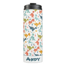 Colorful dinosaur cartoon cute pattern name 