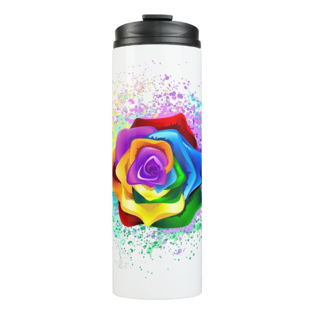 Garrafa Térmica Colorful Rainbow Rose (Frente)