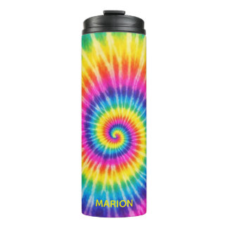 Garrafa Térmica Colorful Tye-Dye Custom Name Gift