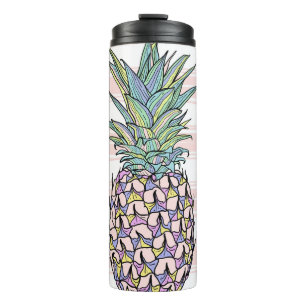 Garrafa Térmica Colorful vintage pineapple illustration.