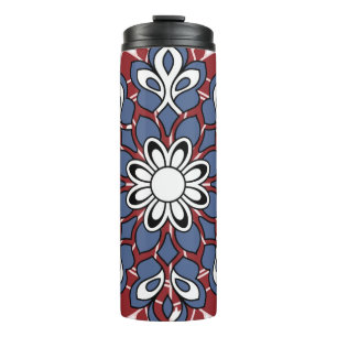 Garrafa Térmica Colorido Design de Caneca com Padrão Boho Paisley