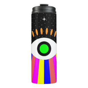 Garrafa Térmica Colorir todos os olhos, design com estrelas e