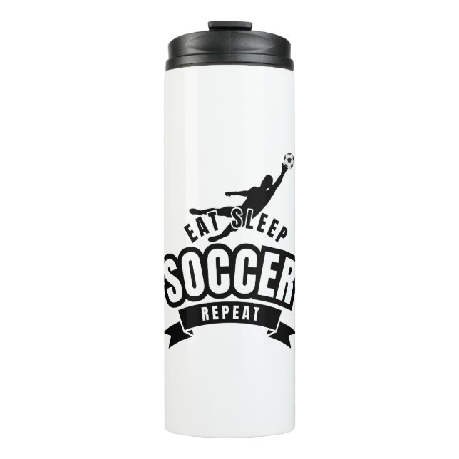 Garrafa Térmica comer dormir futebol repetir  (Frente)