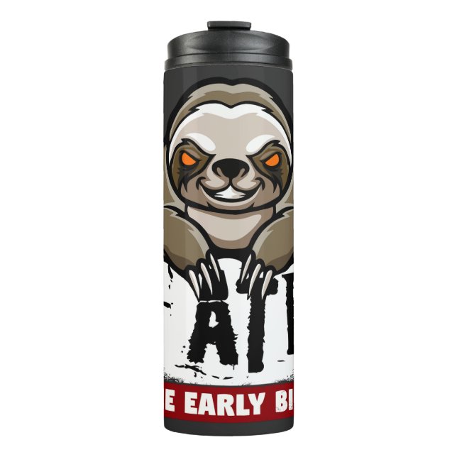 Garrafa Térmica Comi o pássaro primitivo. preguiça-rabugenta, rabu (Frente)