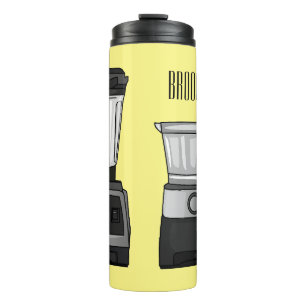 Garrafa Térmica Comida e ilustração do desenho do blender