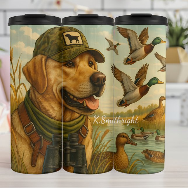 Garrafa Térmica Companheiro de caça a patos do ouro Retriever (Criador carregado)