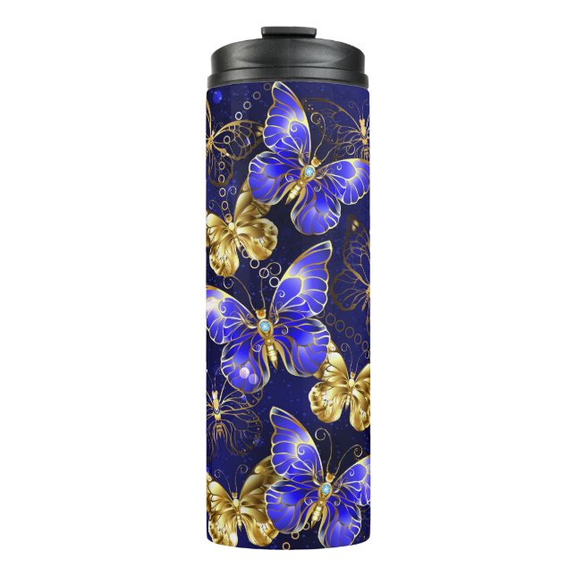 Garrafa Térmica Composição com borboletas de fogo (Frente)